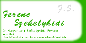 ferenc szekelyhidi business card