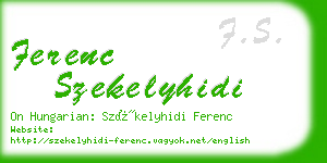 ferenc szekelyhidi business card